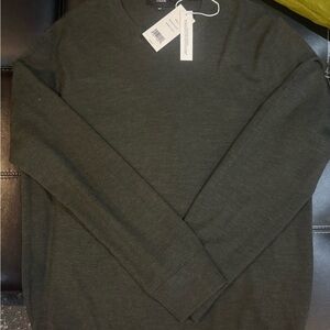 Vince Men's Forest Green Crewneck Sweater 100% merino wool M nwt